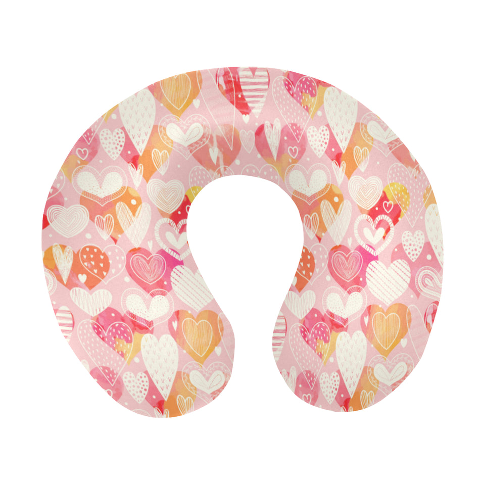 Hand drawn heart design pattern U-Shaped Travel Neck Pillow