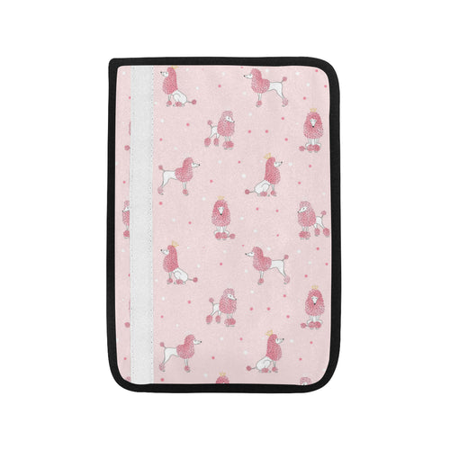 Poodle dog pink color theme Car Seat Belt Cover