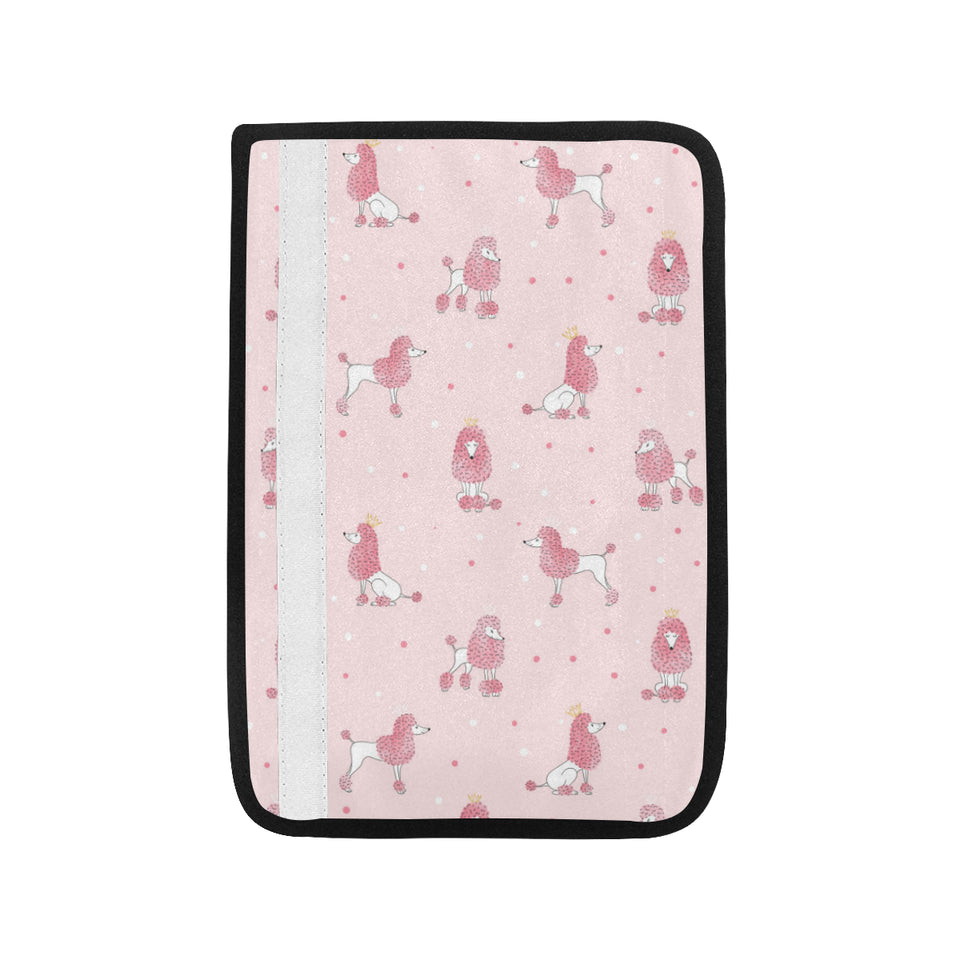 Poodle dog pink color theme Car Seat Belt Cover