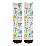 Cute elephants palm tree flower butterfly pattern Crew Socks