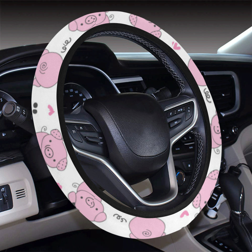 Pig Pattern Print Design 03 Car Steering Wheel Cover