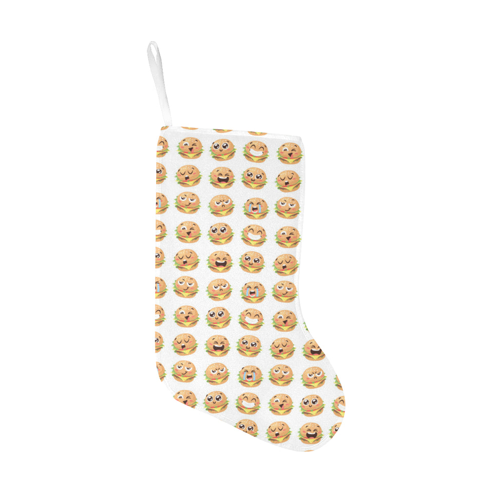 Hamburger Pattern Print Design 04 Christmas Stocking