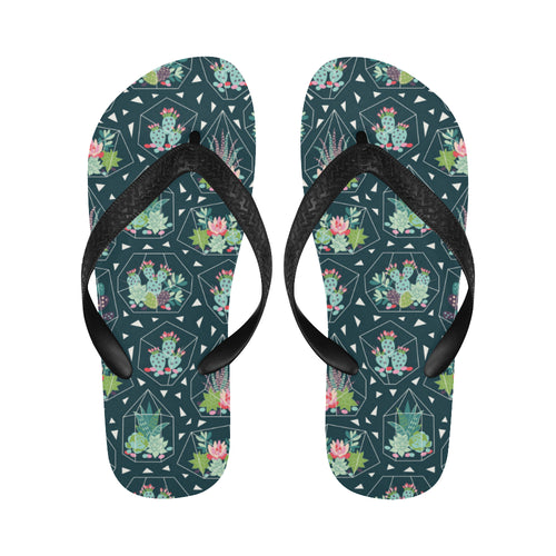 Cactus glass terrarium pattern Unisex Flip Flops