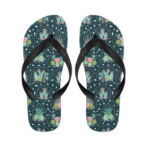 Cactus glass terrarium pattern Unisex Flip Flops