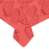 strawberry pattern red background Tablecloth