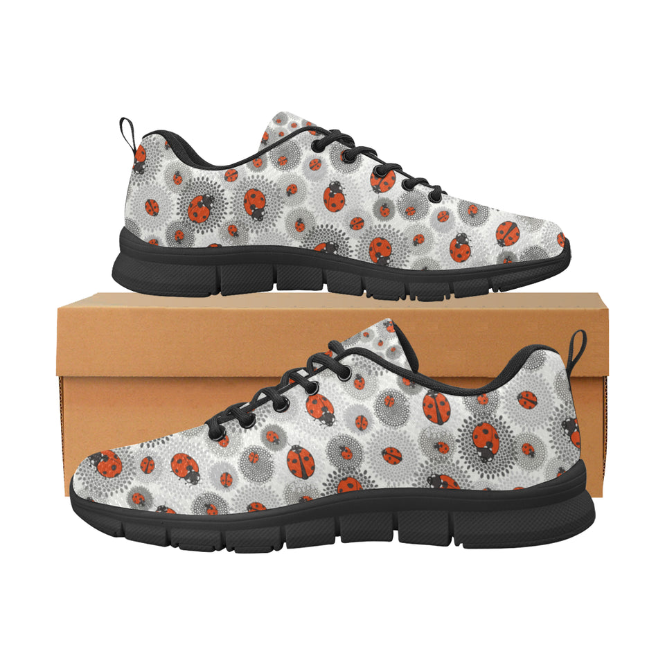 Ladybug Pattern Print Design 05 Men's Breathable Sneakers ( Model 055)
