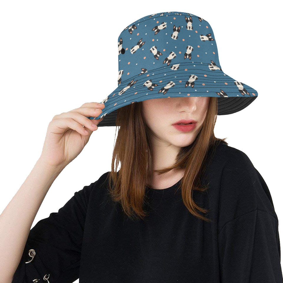 Cute boston terrier dog spattern Unisex Bucket Hat