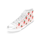 Strawberry beautiful pattern Women's High Top Canvas Shoes White