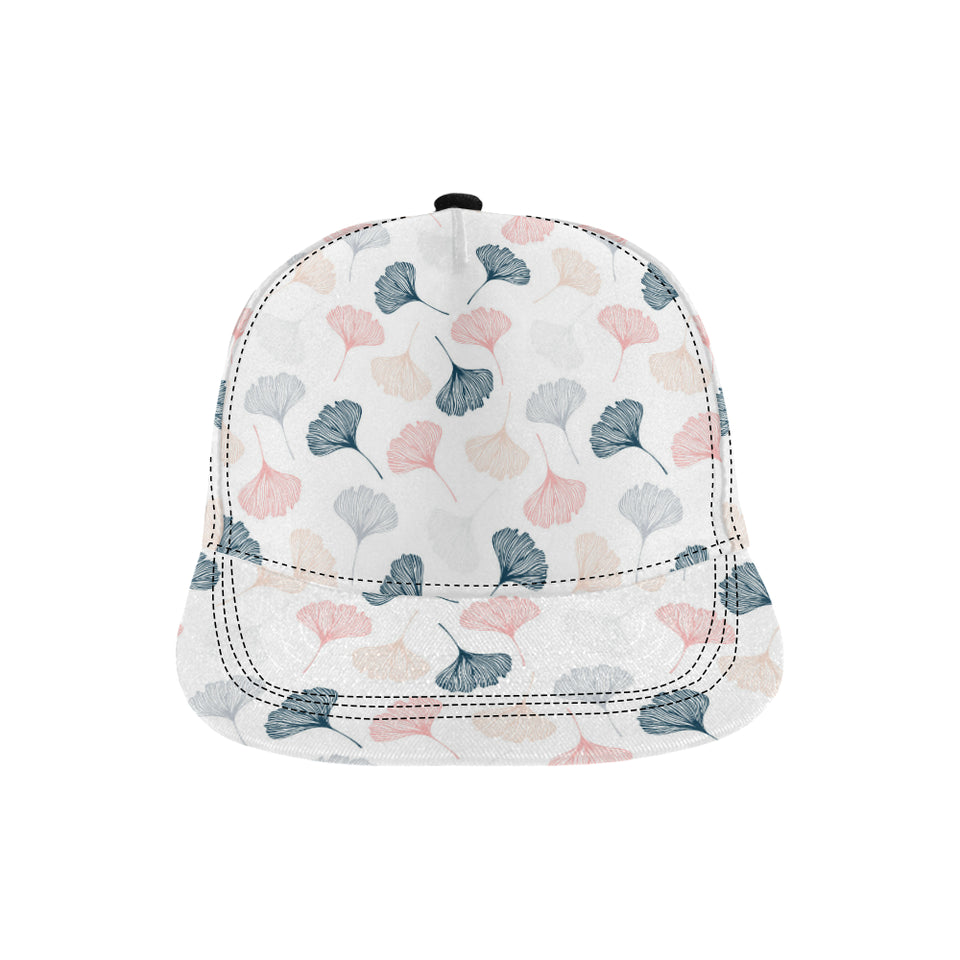 Black Gray Cream coral ginkgo leaves pattern All Over Print Snapback Cap