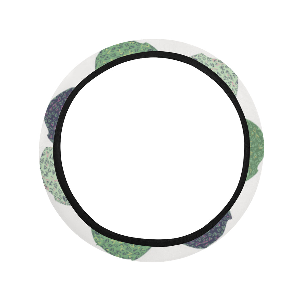 Chameleon lizard succulent plant pattern Car Steering Wheel Cover