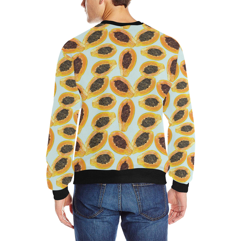 Watercolor papaya pattern Men's Crew Neck Sweatshirt