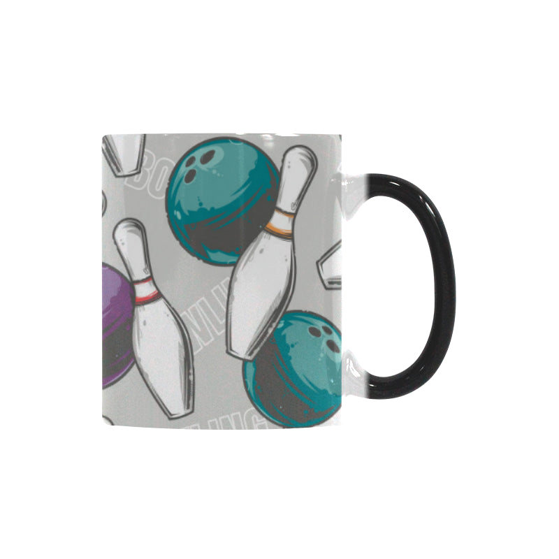Bowling ball and pin gray background Morphing Mug Heat Changing Mug
