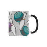 Bowling ball and pin gray background Morphing Mug Heat Changing Mug
