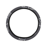 sushi pattern black background Car Steering Wheel Cover