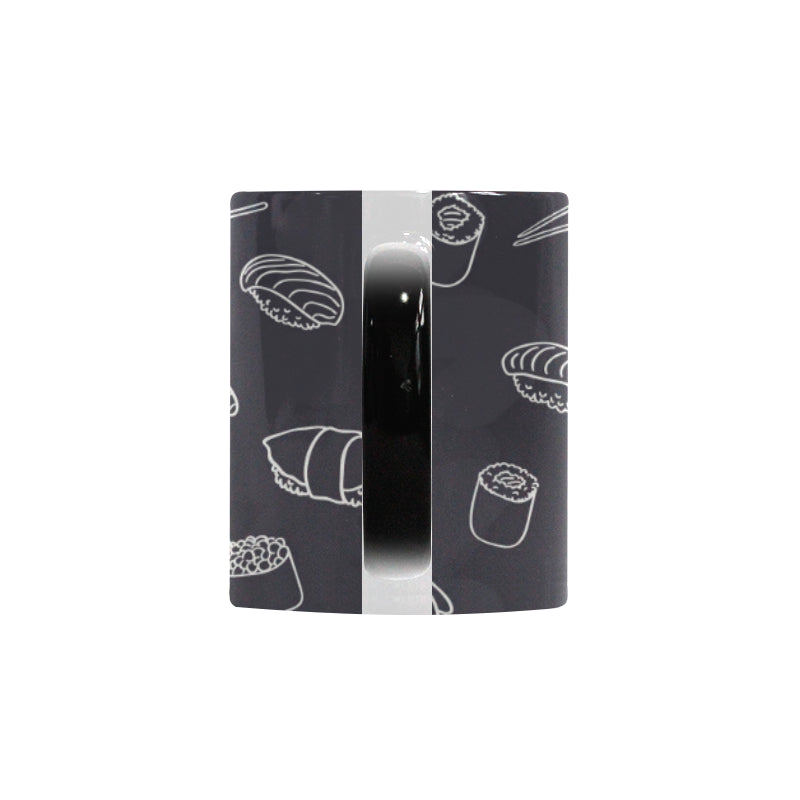 sushi pattern black background Morphing Mug Heat Changing Mug