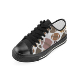 American football ball pattern Kids' Boys' Girls' Low Top Canvas Shoes Black