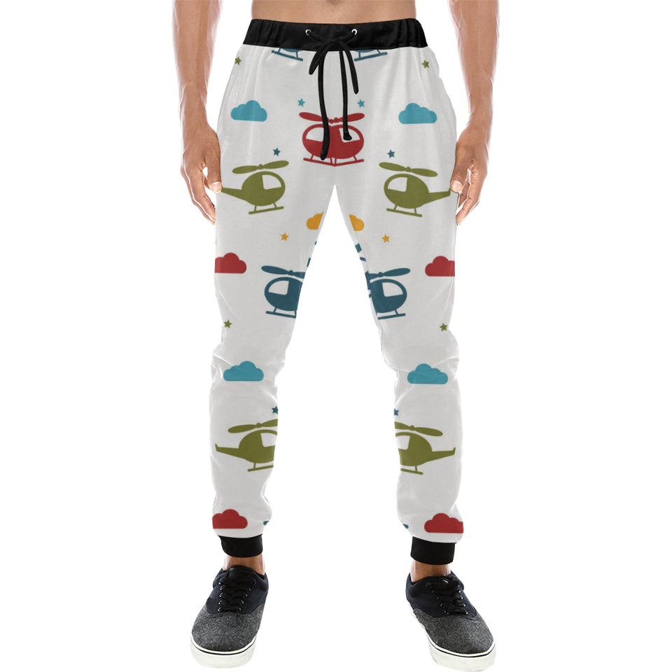 Colorful helicopter pattern Unisex Casual Sweatpants