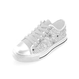 Spider web cobweb pattern white background Men's Low Top Shoes White