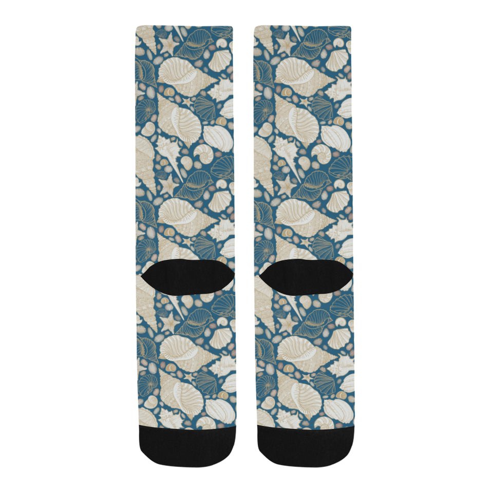 Sea turtle Polynesian Tribal design pattern Crew Socks