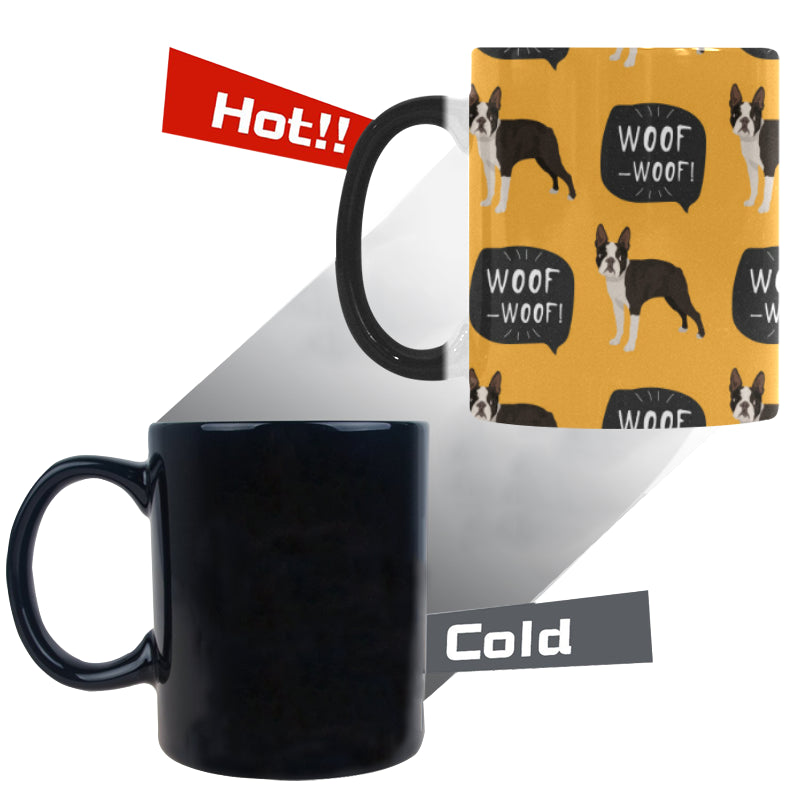 Boston terrier design pattern Morphing Mug Heat Changing Mug