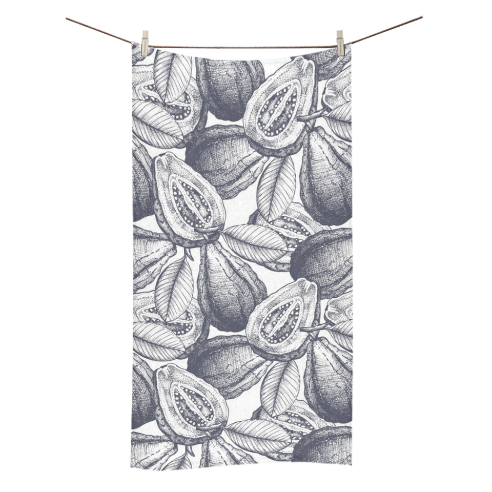 Guava tropical hand drawn pattern Bath Towel