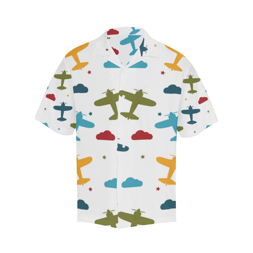 Airplane star cloud colorful Men's All Over Print Hawaiian Shirt