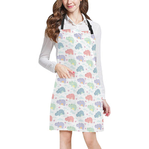 Hippopotamus Pattern Print Design 03 All Over Print Adjustable Apron