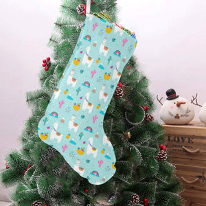 Llama alpaca cactus leaves pattern Christmas Stocking