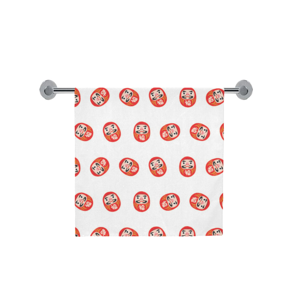 Daruma japanese wooden doll pattern Bath Towel