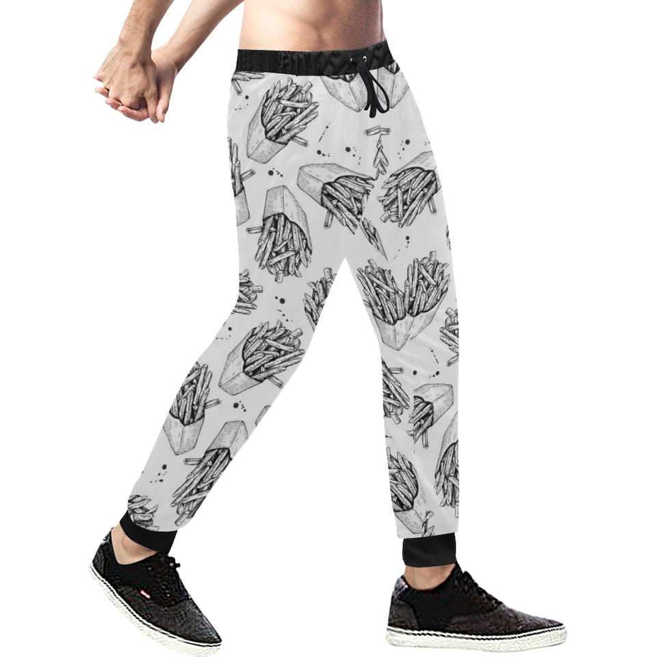 Hand drawn french fries pattern Unisex Casual Sweatpants