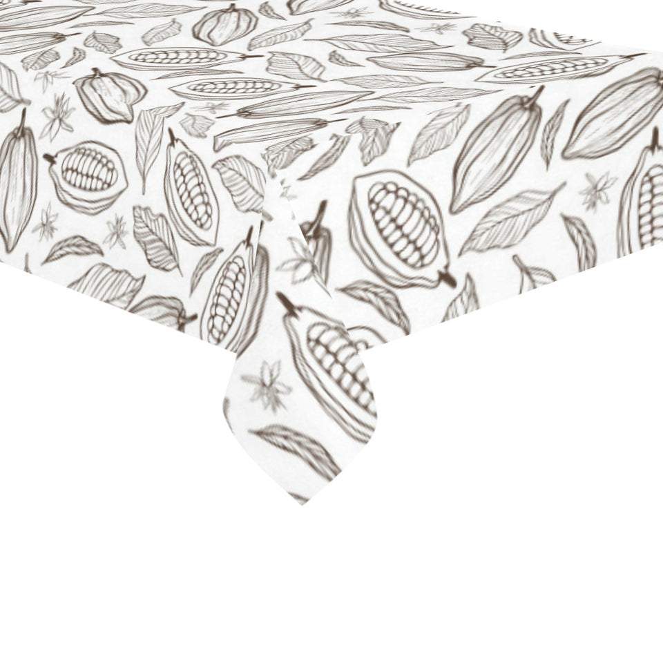 cacao beans leaves pattern Tablecloth