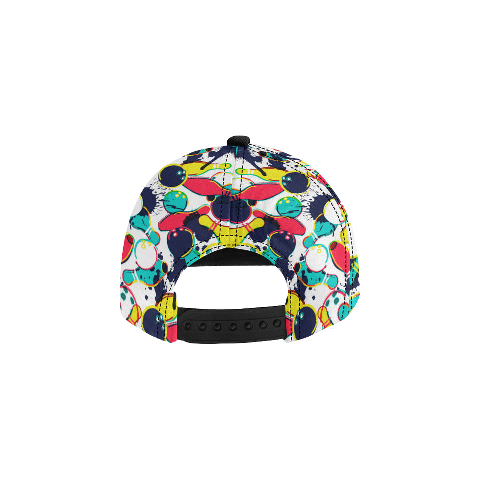 watercolor bowling ball pins All Over Print Snapback Cap