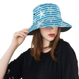 Starfish blue blackground Unisex Bucket Hat