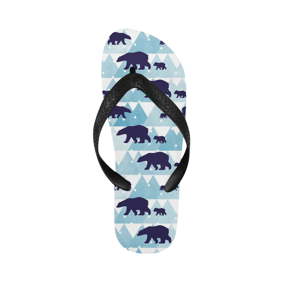 polar bear winter snow pattern Unisex Flip Flops