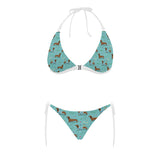 Dachshund decorative background Sexy Bikinis Two-Piece Swimsuits
