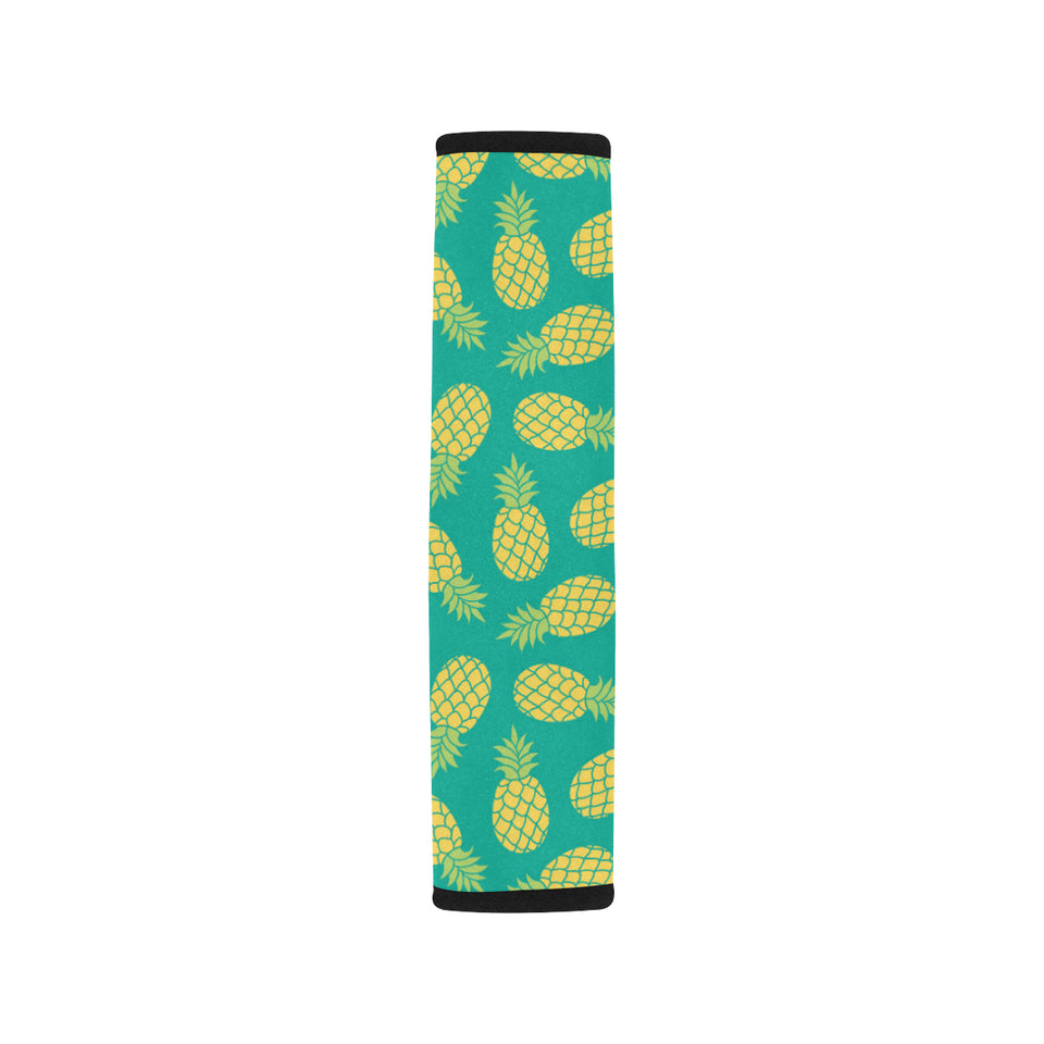Pineapples pattern green background Car Seat Belt Cover
