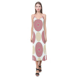 Circle indian pattern V-Neck Open Fork Long Dress