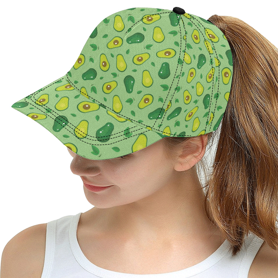 Avocado pattern green background All Over Print Snapback Cap