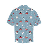 Cute penguin christmas snow pattern Men's All Over Print Hawaiian Shirt