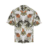 Monkey red hibiscus flower palm leaves floral patt Men's All Over Print Hawaiian Shirt