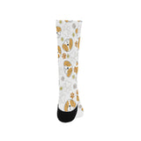 Cute beagle dog pattern background Crew Socks