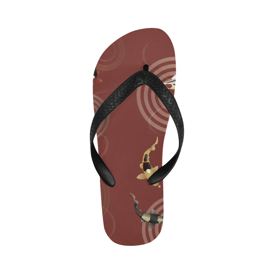 Fancy Carp red background Unisex Flip Flops