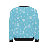 Snowflake pattern blue background Men's Crew Neck Sweatshirt