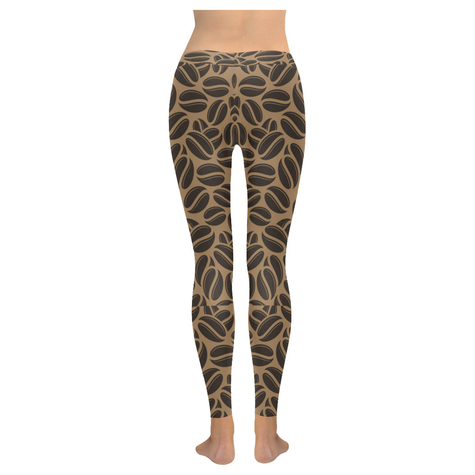 Coffee bean on brown background Women's Legging Fulfilled In US