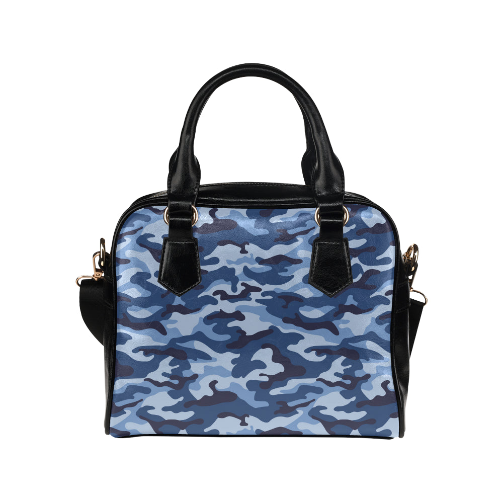 Blue camouflage pattern Shoulder Handbag