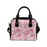 Pink flamingos pattern background Shoulder Handbag