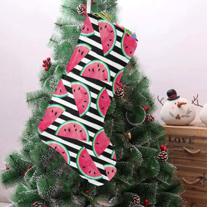 Watercolor paint textured watermelon pieces Christmas Stocking