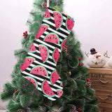 Watercolor paint textured watermelon pieces Christmas Stocking