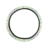 French bulldog hawaii blackground Car Steering Wheel Cover
