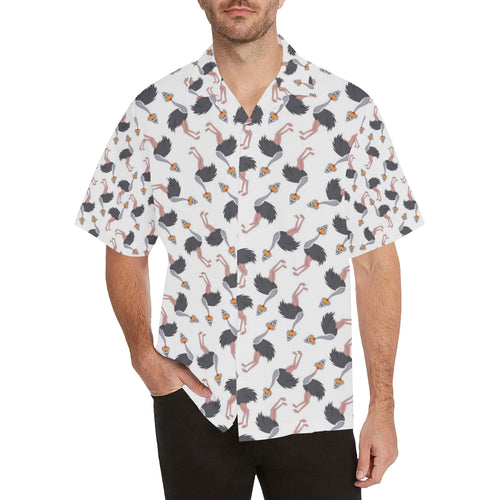 Ostrich Pattern Print Design 02 Men's All Over Print Hawaiian Shirt (Model T58)